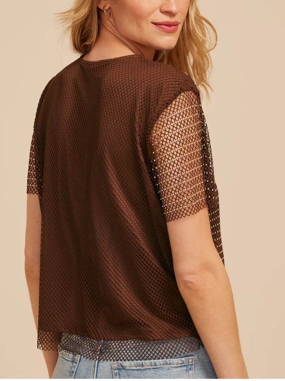 Studio Y Mesh Rhinestone Top - Picture 2 of 10